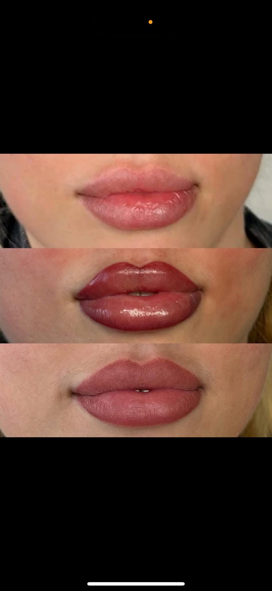 Ombré Lips permanent makeup result